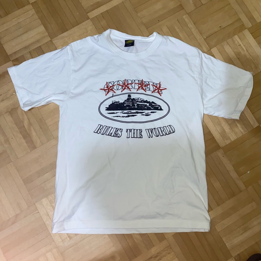 White Corteiz Graphic Tee with Bold Design